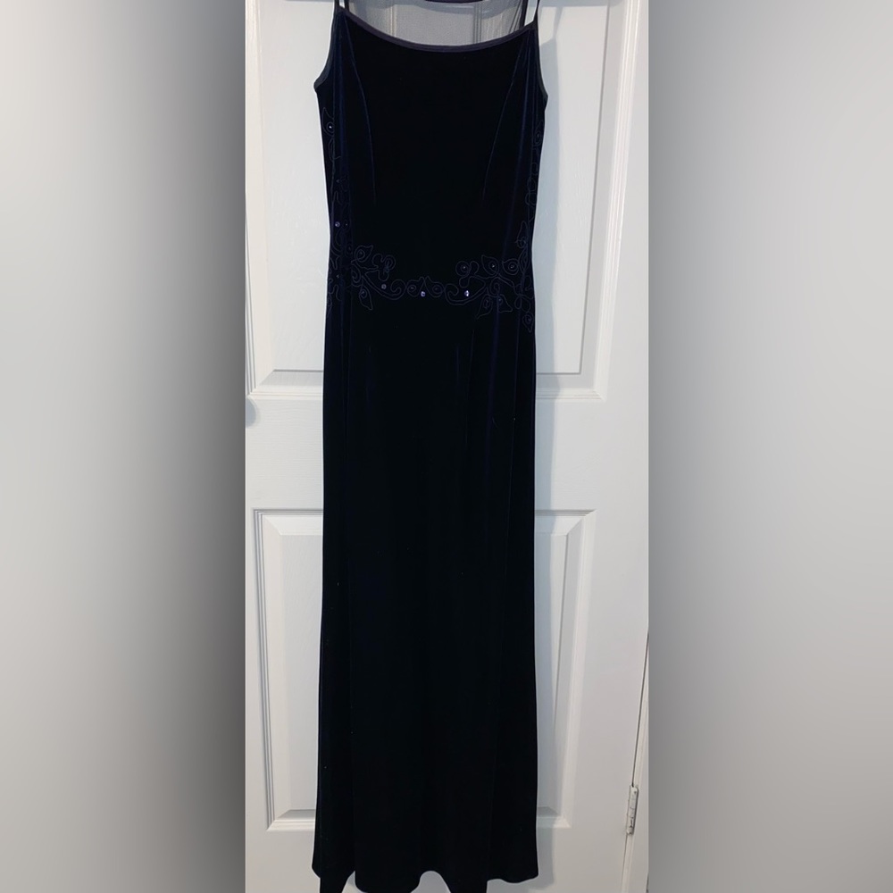 Faux suede evening dress